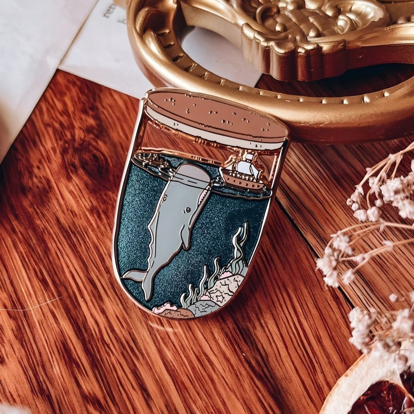 Location Terrarium Pin | Moby Dick and the Pequod