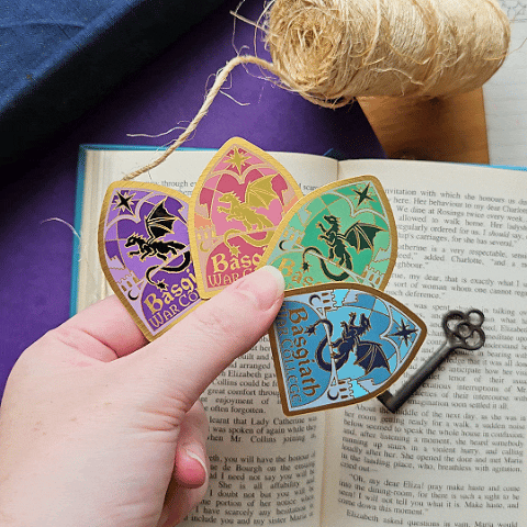 Officially Licensed Fourth Wing Vinyl Sticker | Metallic Gold Basgiath Crest