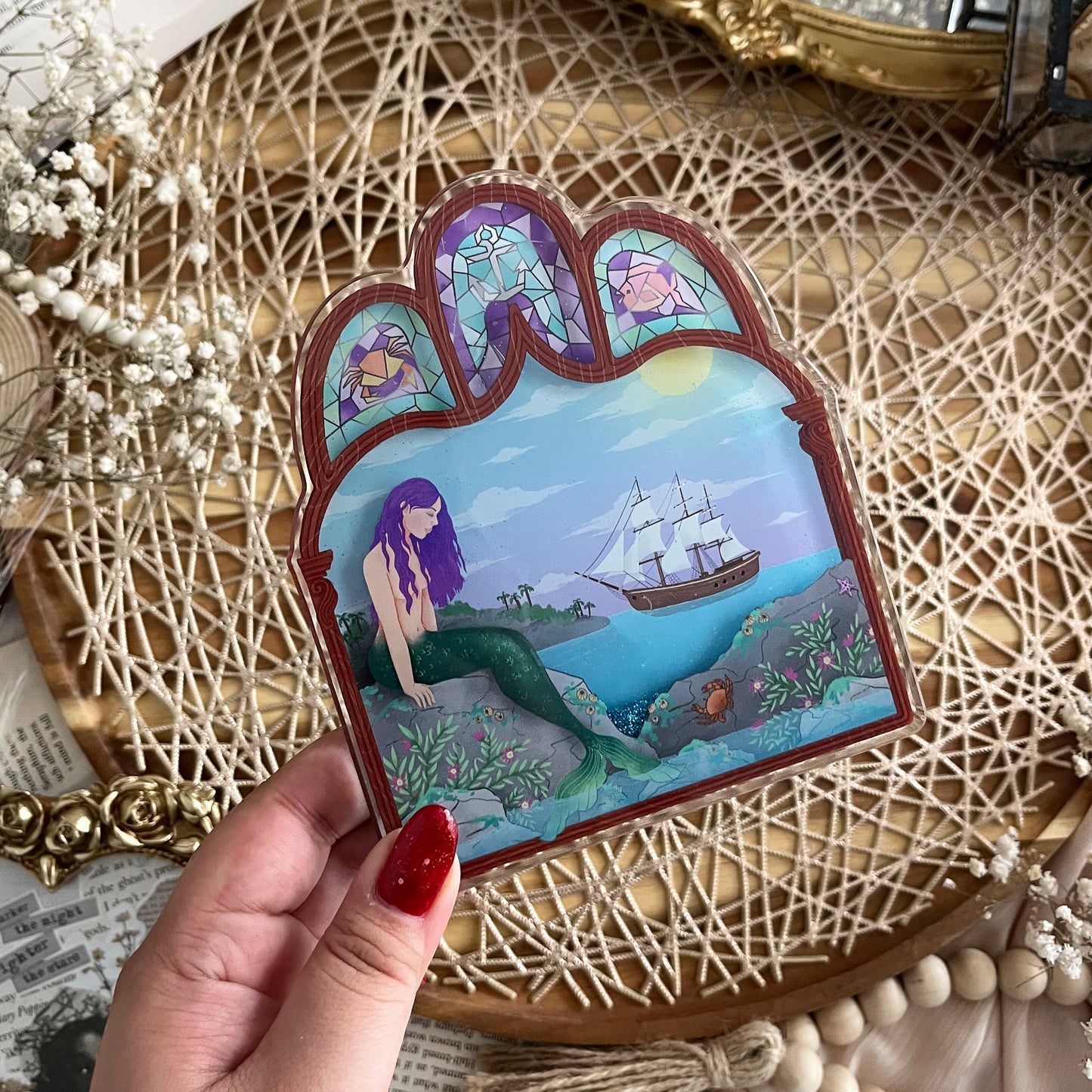 Acrylic Postcard | Mermaid Rock Pools