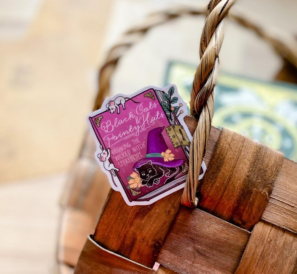 February Vinyl Sticker | Black Cats & Pointy Hats