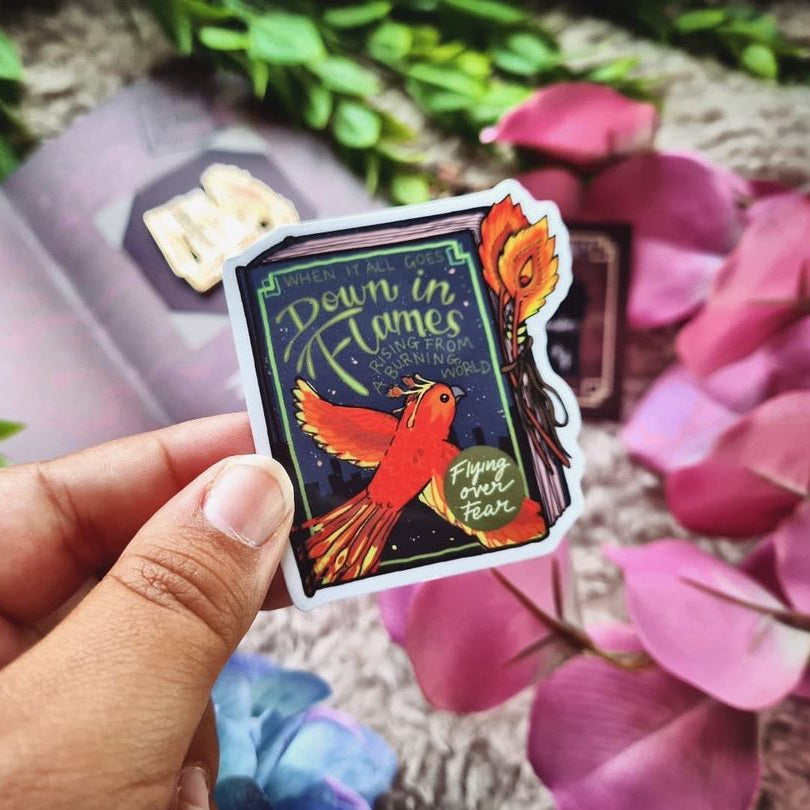 August Vinyl Sticker | Down in Flames