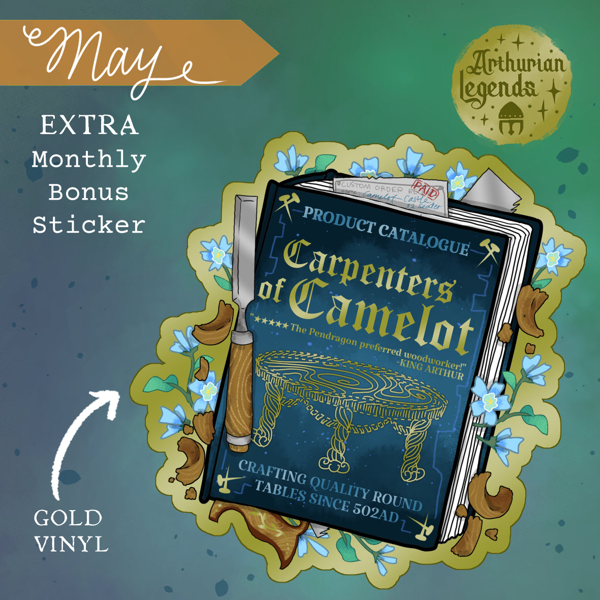 Bonus Monthly Vinyl Sticker | Carpenters of Camelot