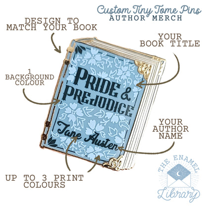 Custom Tiny Tome Mini-Pins | Your Novel