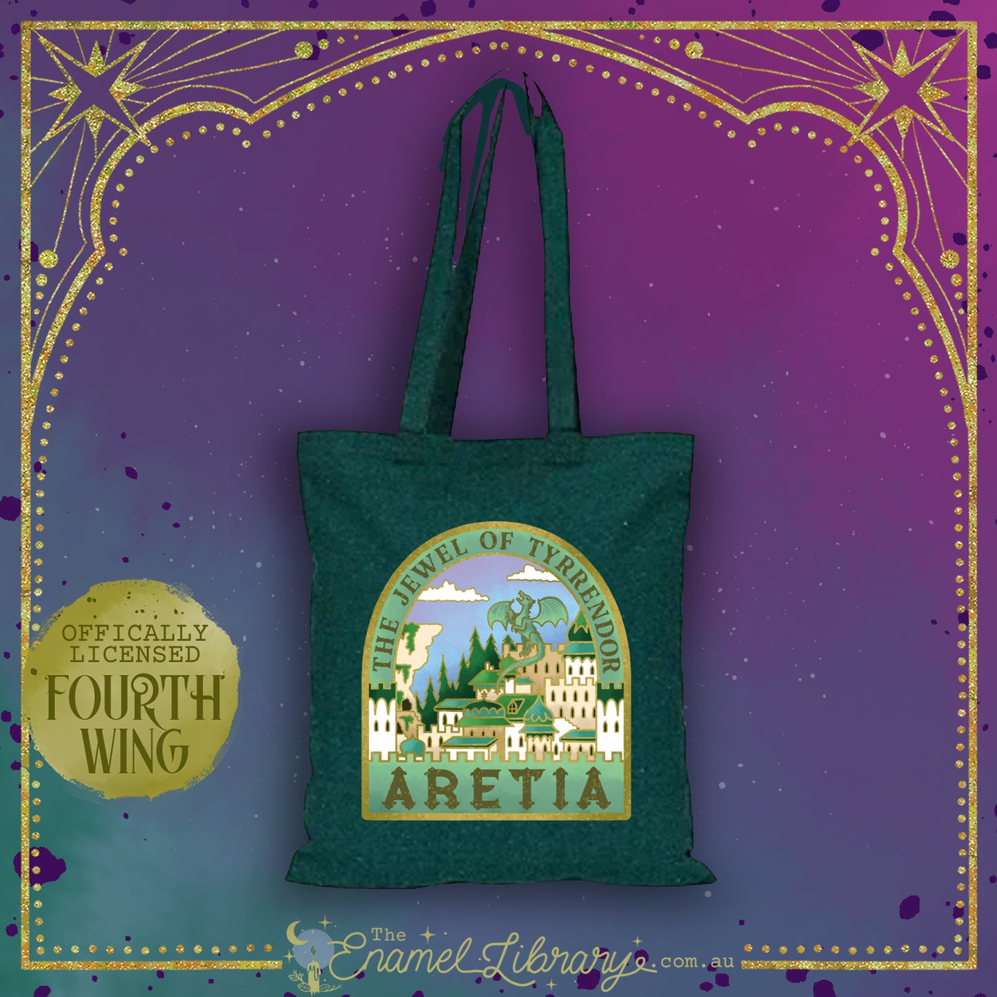 Officially Licensed Fourth Wing Deluxe Tote Bag | Aretia City Crest