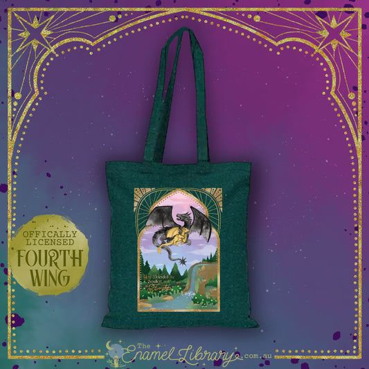 Officially Licensed Fourth Wing Deluxe Tote Bag | Ferocity (Forest Green)