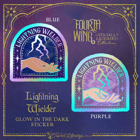 Officially Licensed Fourth Wing Holo Sticker | Glow in the Dark Lightning Wielder