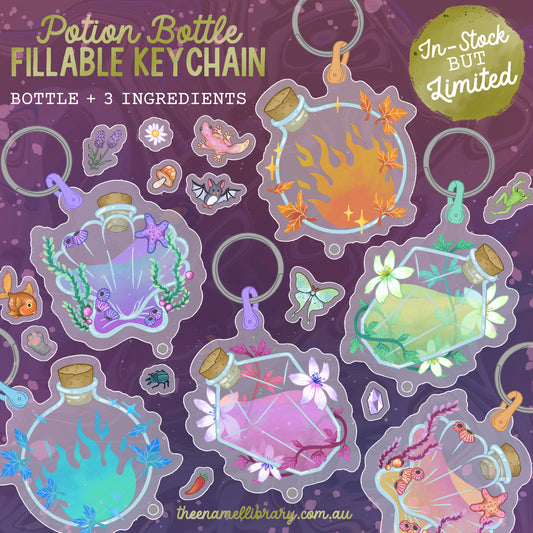 Fillable Potion Keychain | Choose 3 Ingredients