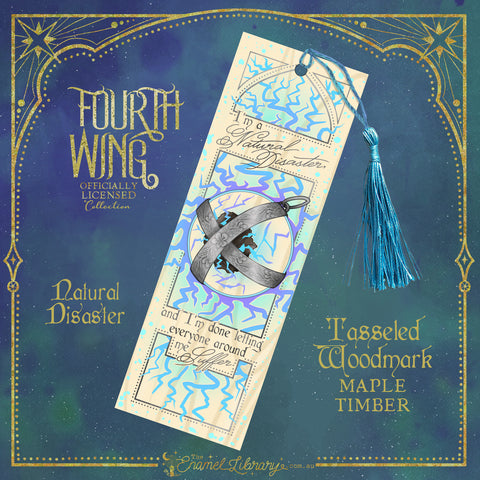 Officially Licensed Fourth Wing Tasseled Woodmark | Natural Disaster