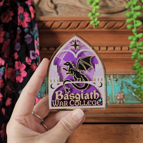 Officially Licensed Fourth Wing Acrylic Postcard | Basgiath College Crest