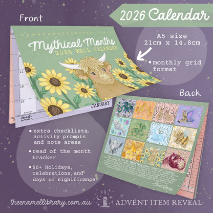 2026 Mythical Months Wall Calendar