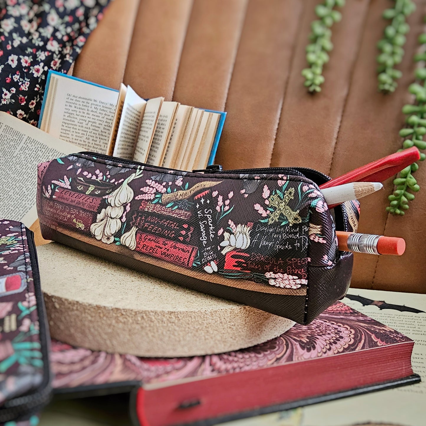 Faux Leather Pencil Case | Vampires