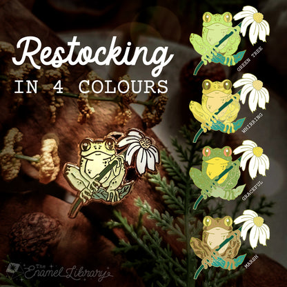 PRE-ORDER Daisy Forest Frog Mini-Pin | 4 Colours
