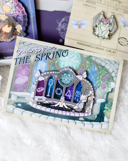Officially Licensed The Knight and the Moth Location Terrarium Pin | Aisling Cathedral Spring