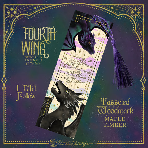 Officially Licensed Fourth Wing Tasseled Woodmark | I Will Follow