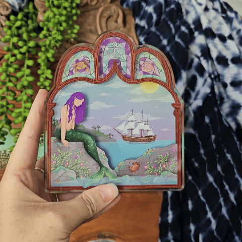 Acrylic Postcard | Mermaid Rock Pools