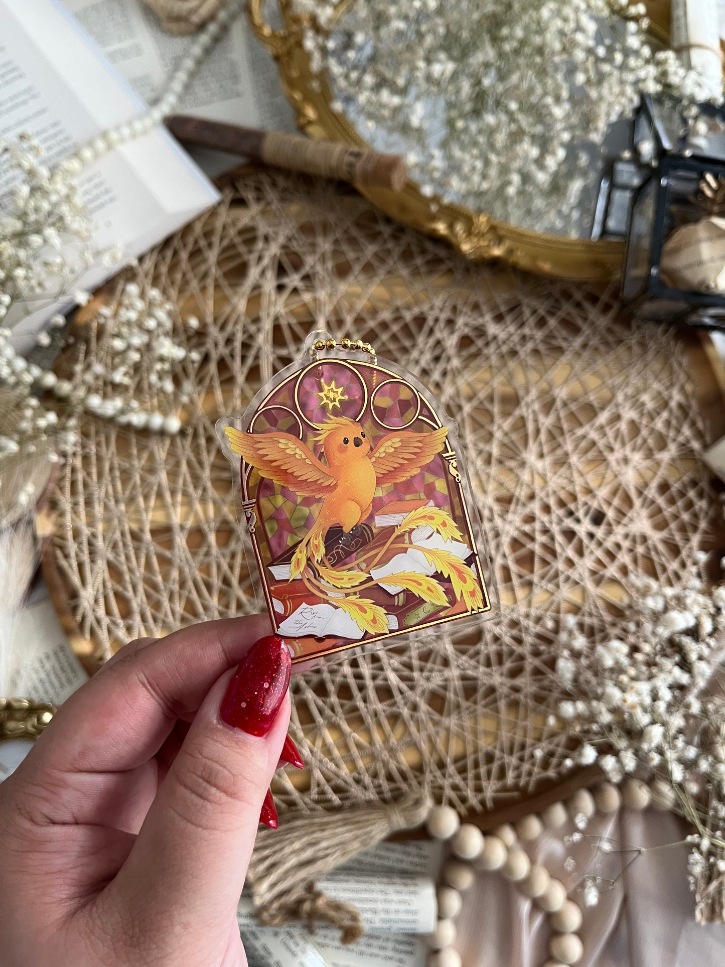 Acrylic Dangle Charm | Phoenix Flight