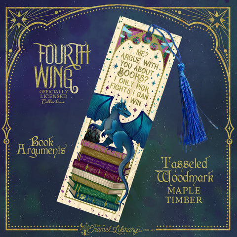 Officially Licensed Fourth Wing Tasseled Woodmark | Book Arguments