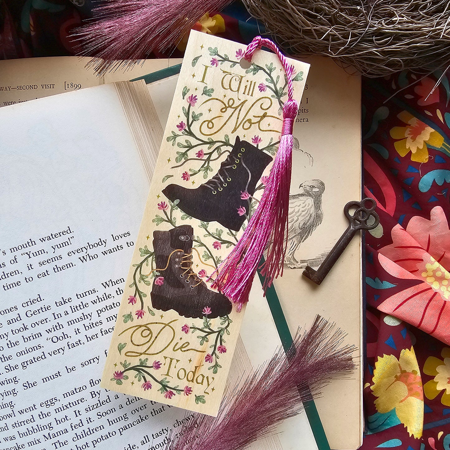 Officially Licensed Fourth Wing Tasseled Woodmark | Boot BFFs