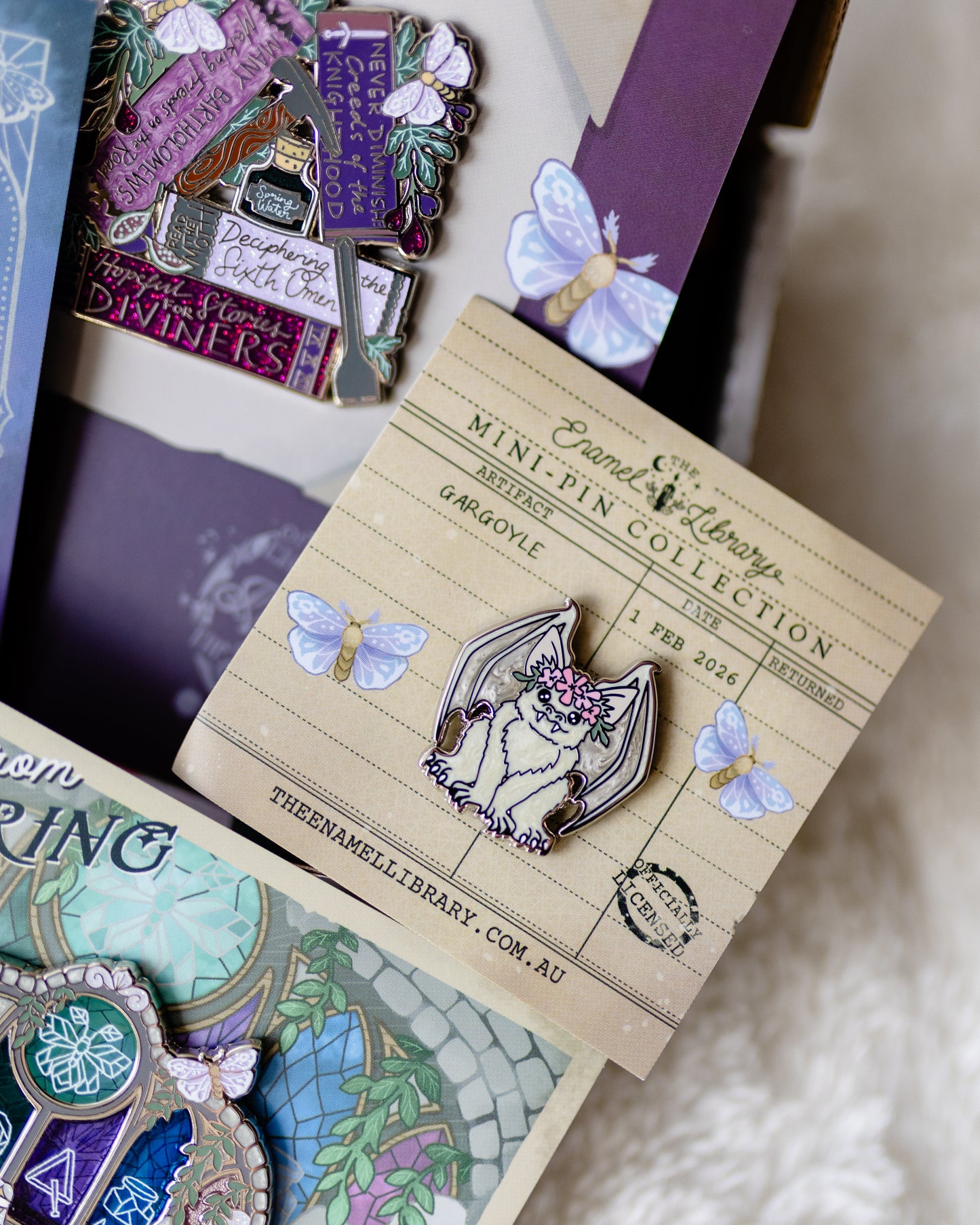 Officially Licensed The Knight and the Moth Mini-Pins | Gargoyles