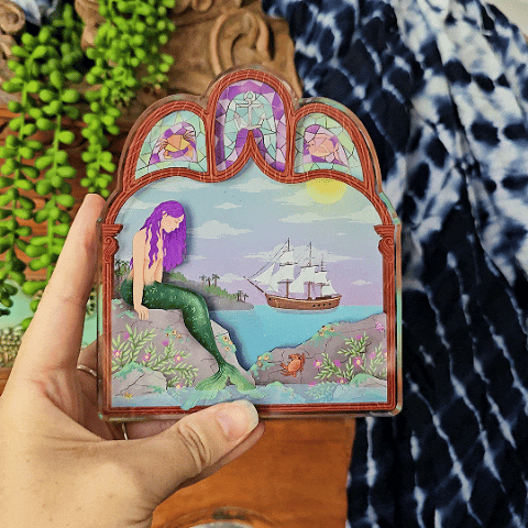 Acrylic Postcard | Mermaid Rock Pools