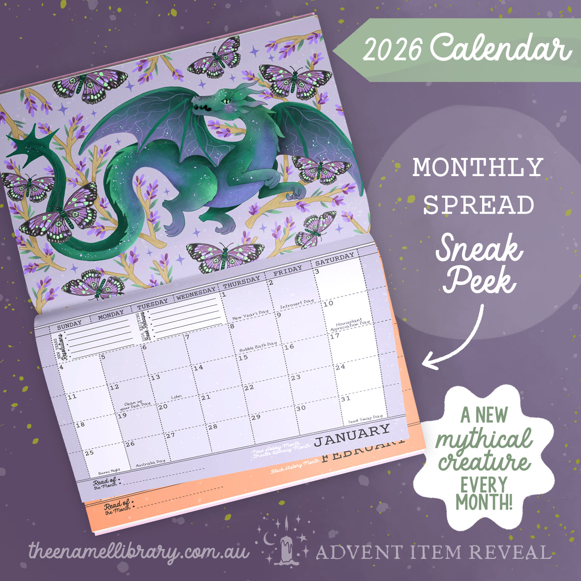 2026 Mythical Months Wall Calendar