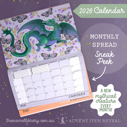 2026 Mythical Months Wall Calendar