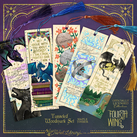 Officially Licensed Fourth Wing Tasseled Woodmark Bundle