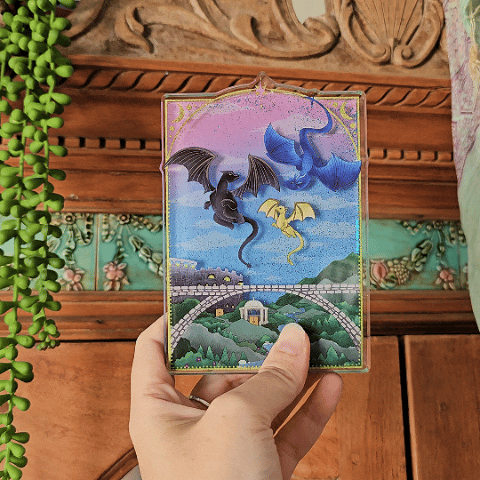 Officially Licensed Fourth Wing Acrylic Postcard | Dragon Skies