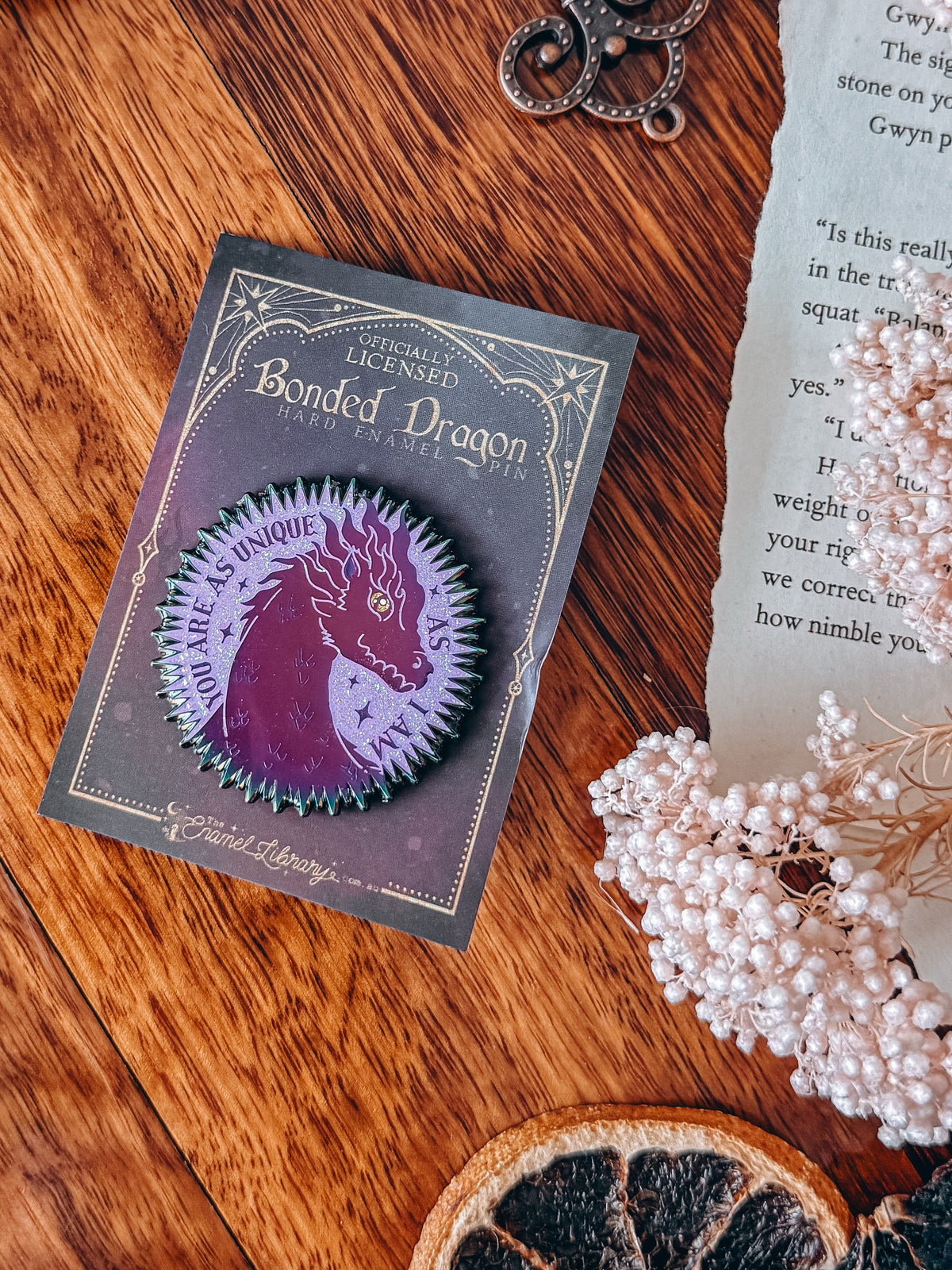 Officially Licensed Fourth Wing Enamel Pin | Iridescent Andarna