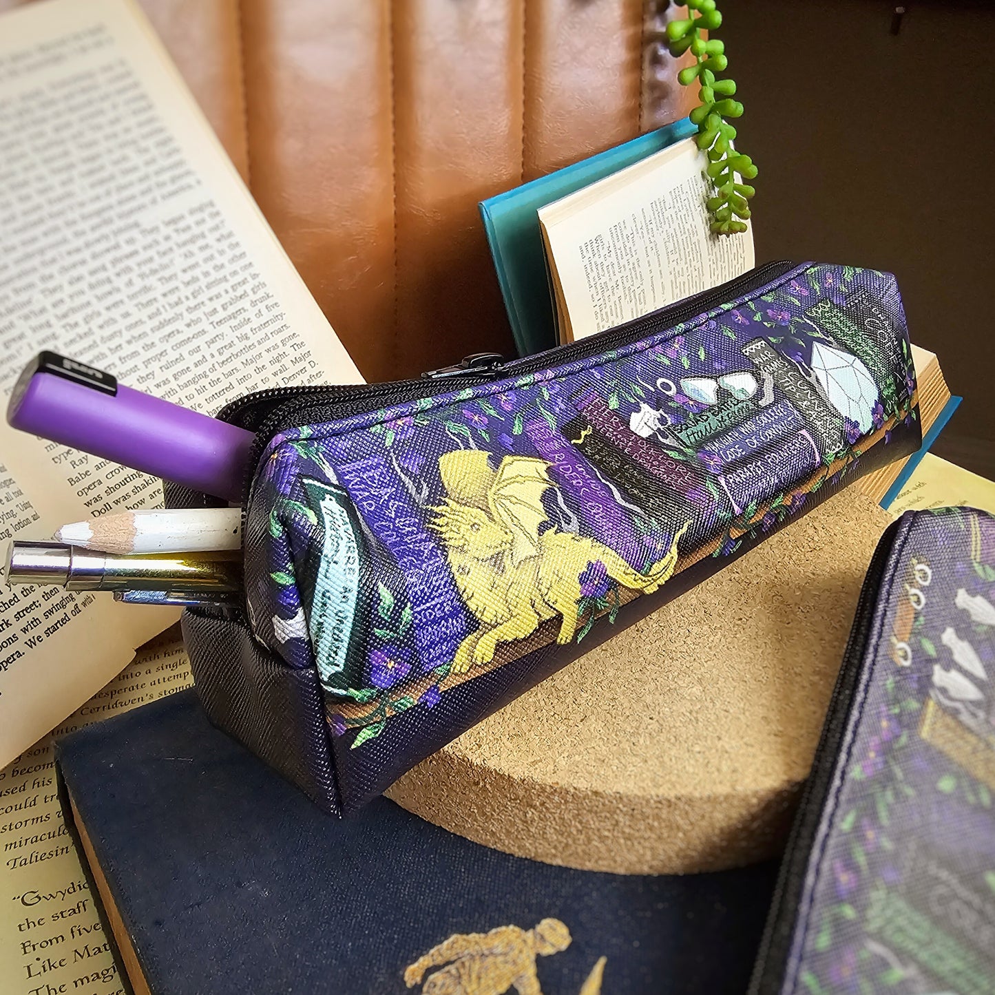 Officially Licensed Fourth Wing Faux Leather Pencil Case | Dragon Riding