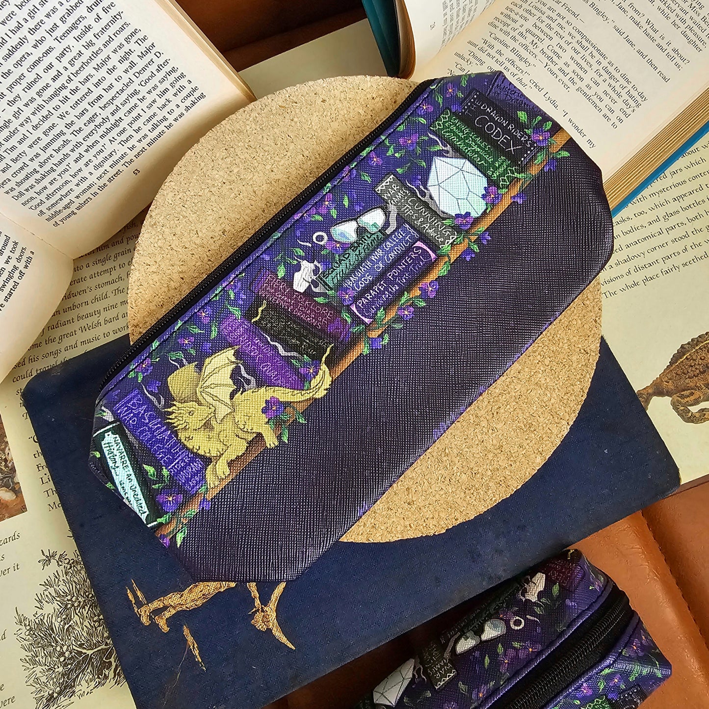 Officially Licensed Fourth Wing Faux Leather Pencil Case | Dragon Riding