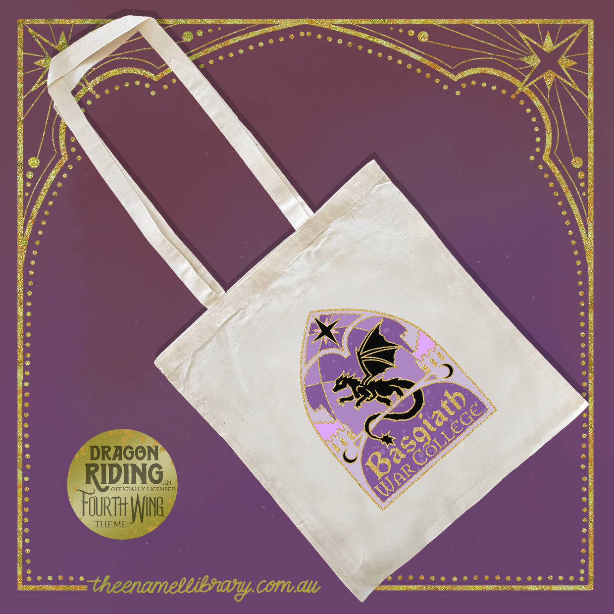 Officially Licensed Tote Bag | Basgiath War College Purple β The Enamel ...