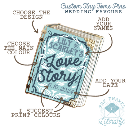 Custom Tiny Tome Mini-Pins | Your Love Story