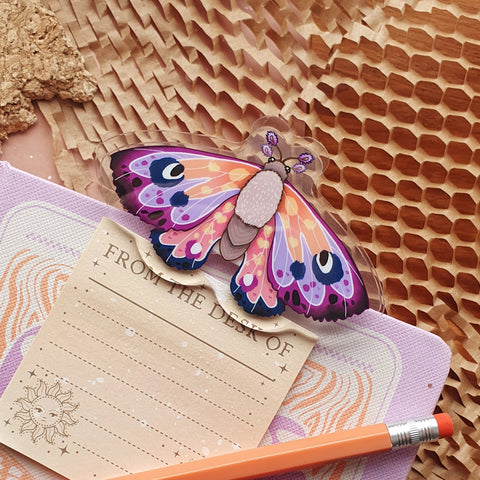 Acrylic Document Clip | Wildflower Moth