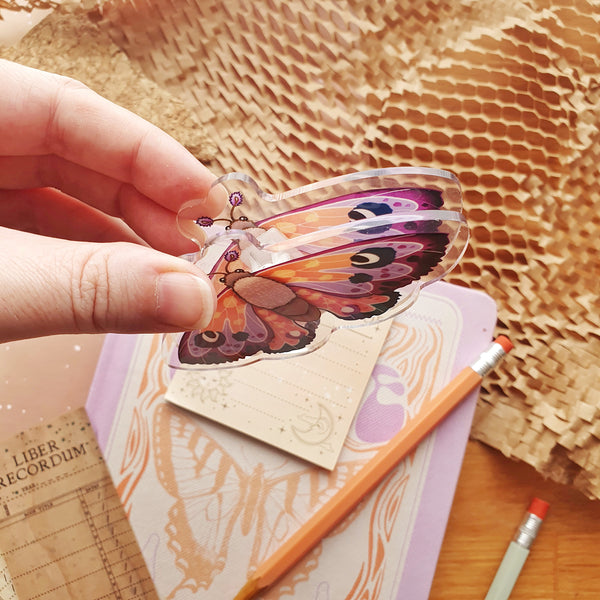 Acrylic Document Clip | Wildflower Moth